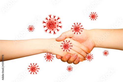 新型コロナウイルス　握手による感染