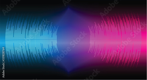 Sound waves oscillating dark  light