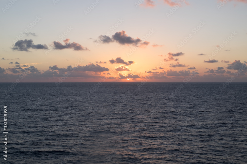Sun set over the ocaen in the caribbean Sun set over the ocaen in the caribbean