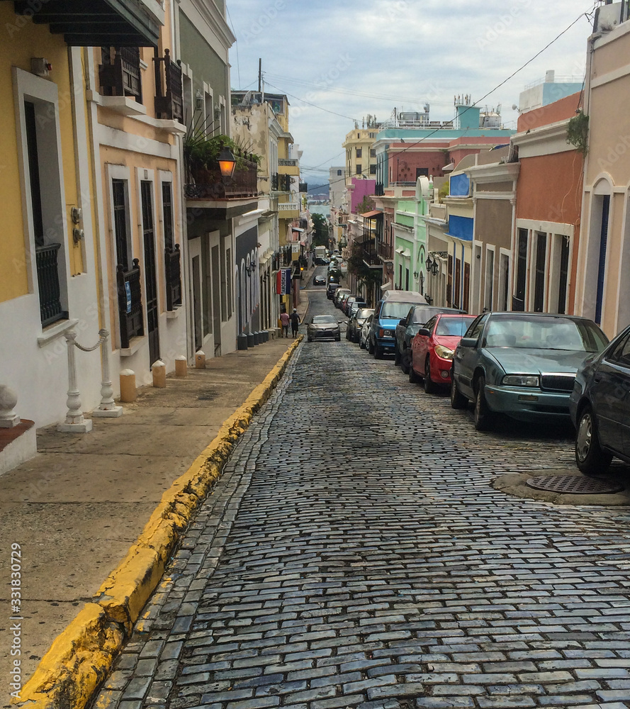 Puerto Rico - Abr 2017 San Juan, Puerto Rico's capital, third oldest European capital city in the Americas, tourism attraction with several historical buildings and different architecture styles