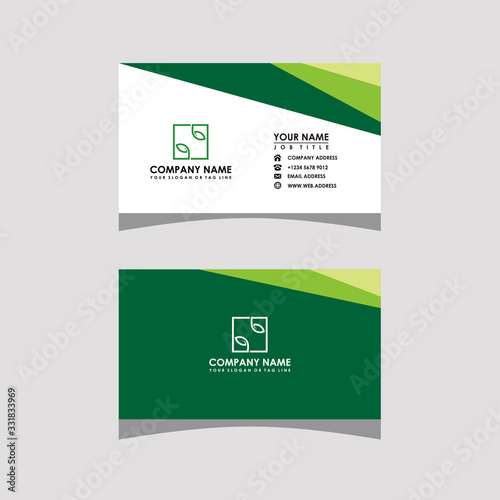 modern green business card template vector
