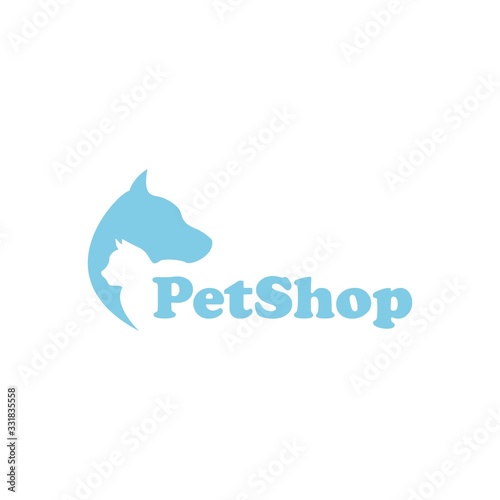 cat and dog silhouette for pet shop vector illustration design