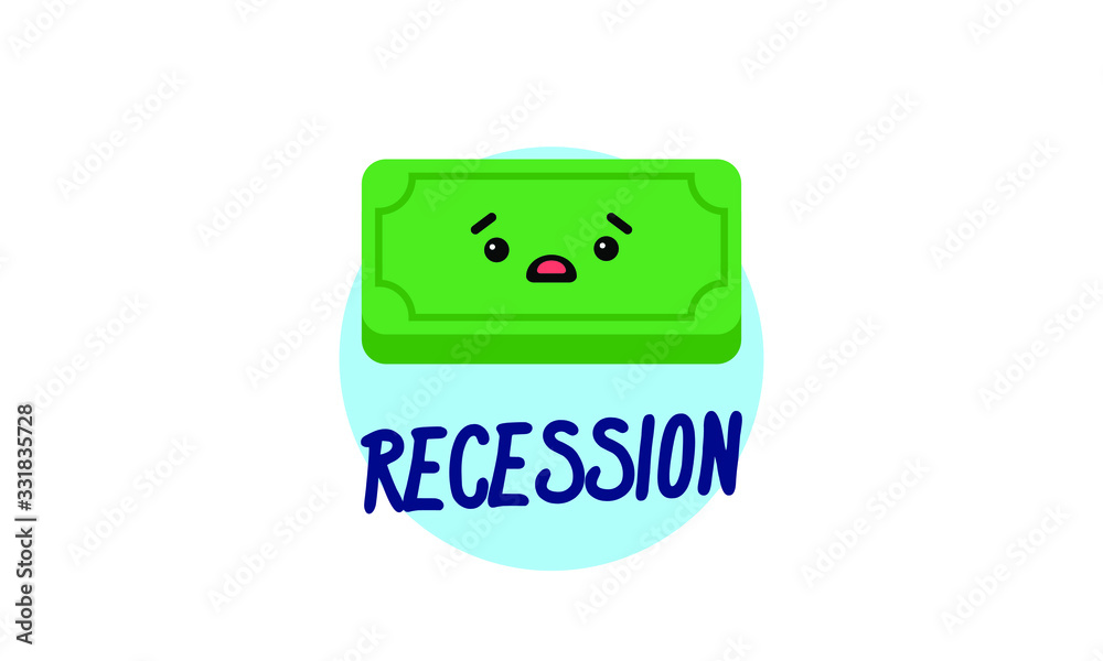 Recession Poster with Sad Money Bill