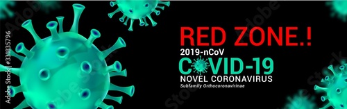 Coronavirus  2019-nCoV (Covid-19), wuhan virus disease pandemic vector banners announcing dangerous areas.
