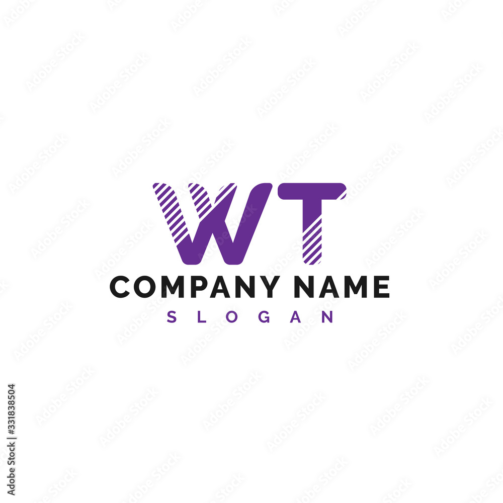 Plakat Projektowanie Logo litery WT. WT List Logo Ilustracja Wektorowa - Vector