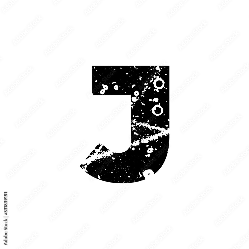 Painted letter J. Grunge alphabet font. Abstract handmade sans serif typeface. Distress textured abc. Ink splatter surface trace. Vector stock illustration EPS 10. Isolated on white. Painted letter J. Grunge alphabet font. Abstract handmade sans serif typeface. Distress textured abc. Ink splatter surface trace. Vector stock illustration EPS 10. Isolated on white.