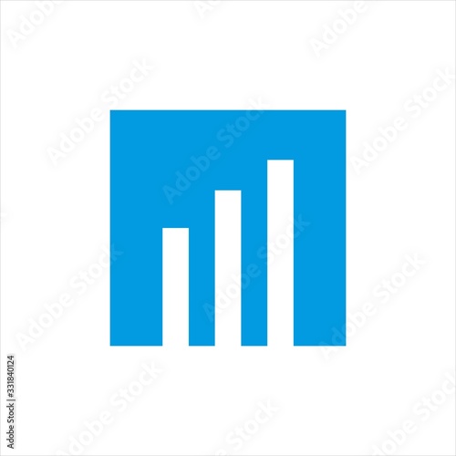 Financial Bar / chart icon logo design flat minimalist 