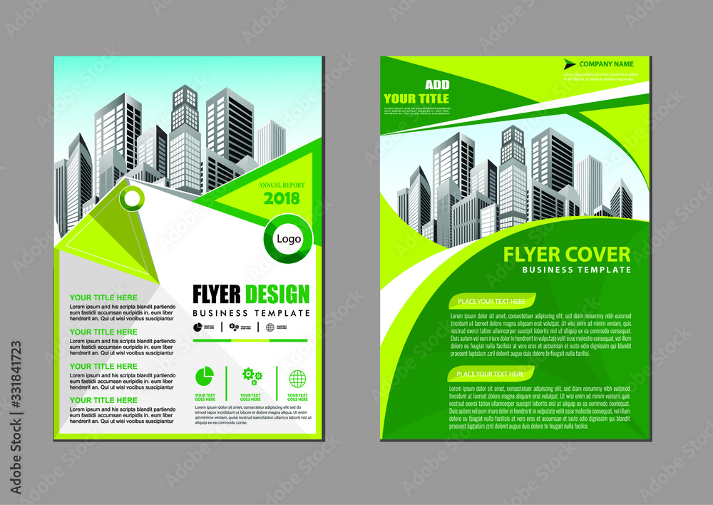 Brochure design, cover modern layout, annual report, poster, flyer in A4 with colorful triangles, geometric shapes for tech, science, market with light background