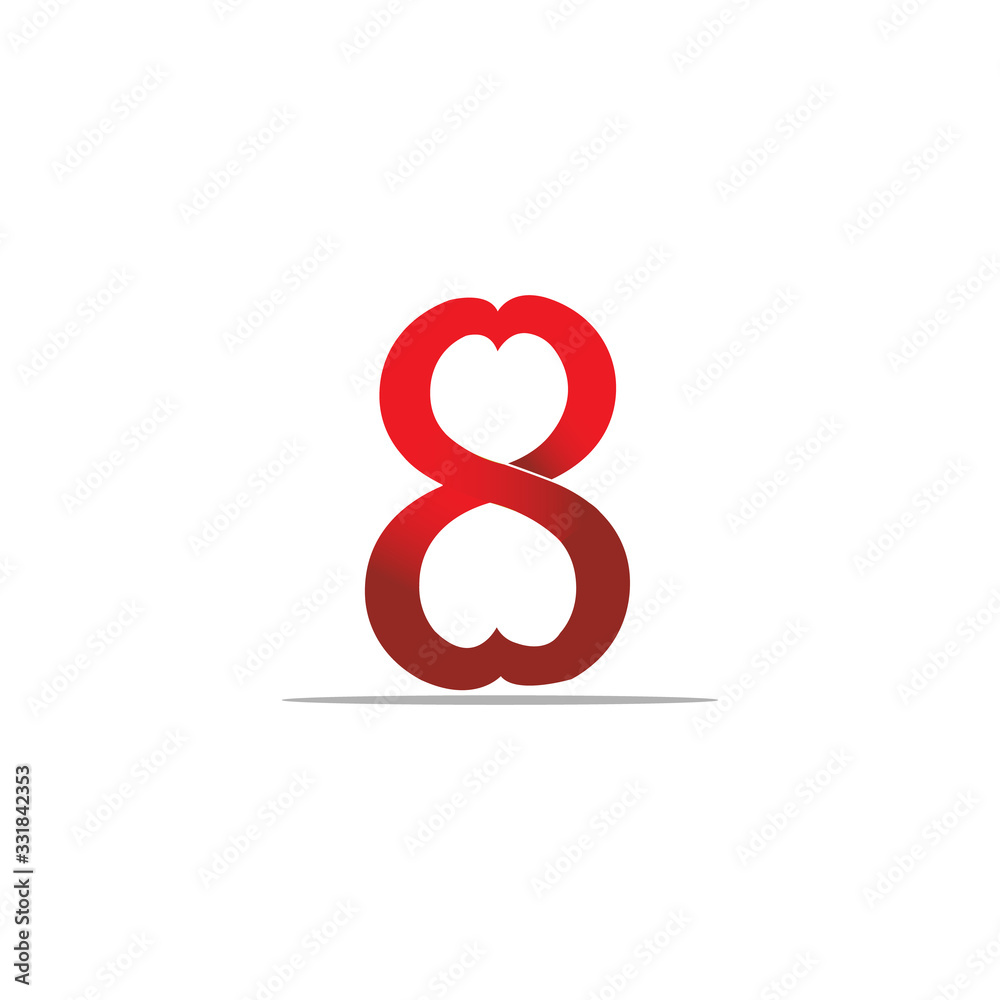 8 number shape love vector concept design 8 number shape love vector concept design