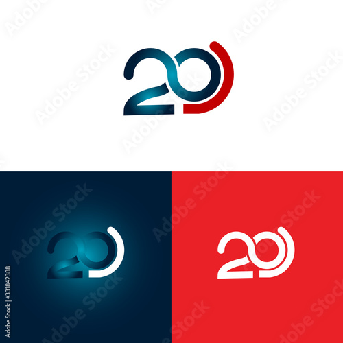 Typography design number 20 th anniversary numbers
