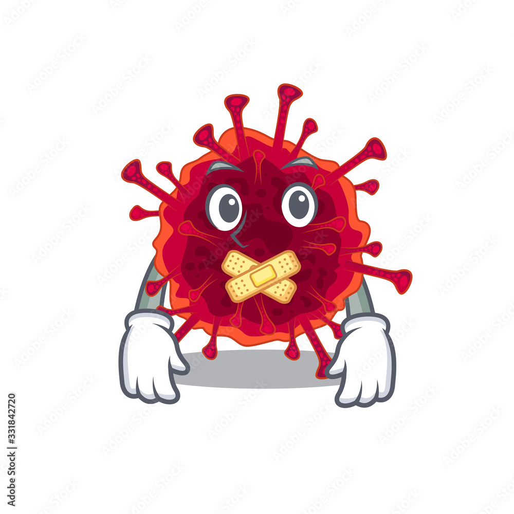 Naklejka premium Pedacovirus mascot cartoon character design with silent gesture