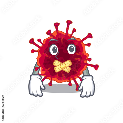 Pedacovirus mascot cartoon character design with silent gesture