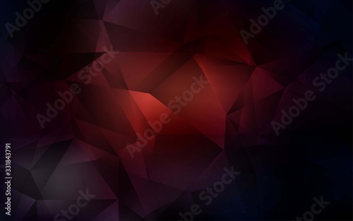 Dark Red vector abstract mosaic background. Triangular geometric sample with gradient. A completely new design for your leaflet.