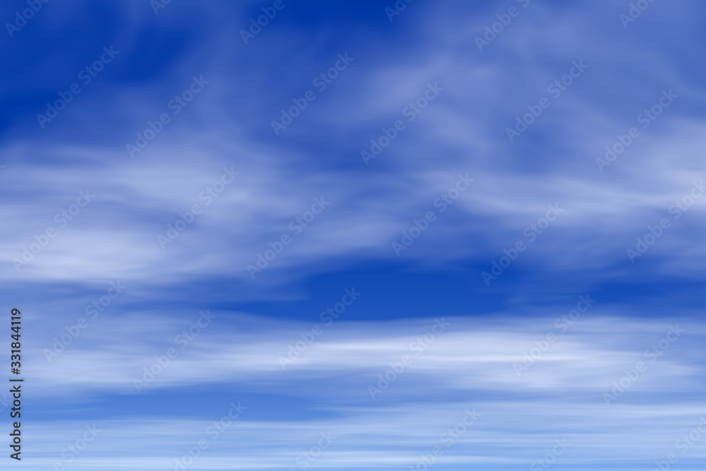Blue sky with clouds. Abstract 3d illustration