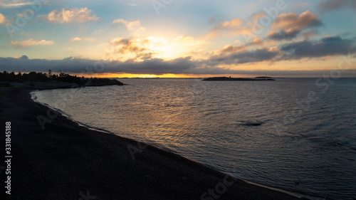 Sunset on the Gulf of Finland. Seascape in the Baltic sea.