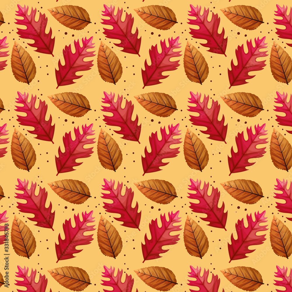 Obraz premium background of autumn leafs naturals vector illustration design