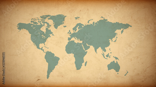 Grunge World map on old paper