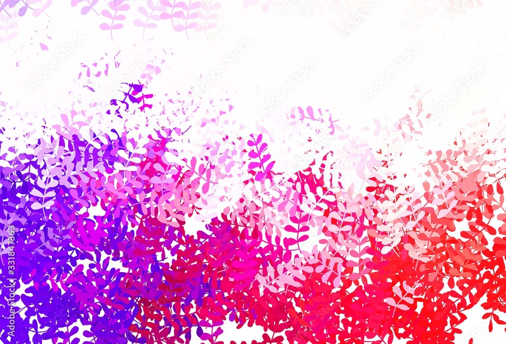 Fototapeta premium Light Pink, Yellow vector abstract pattern with leaves.