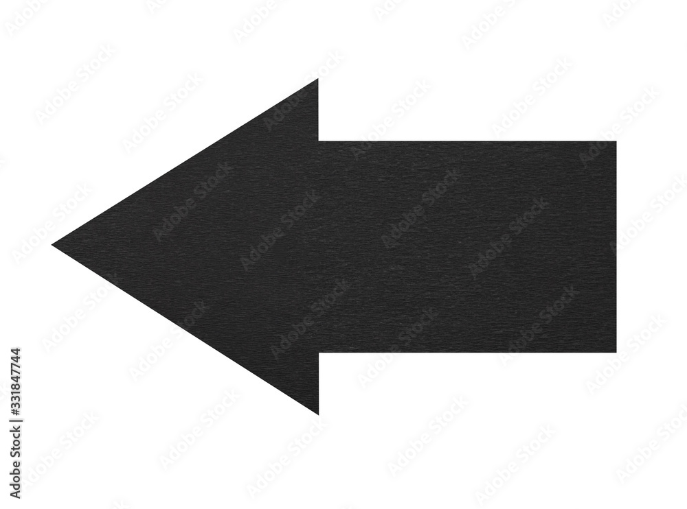 Fototapeta premium Paper black arrow on white background