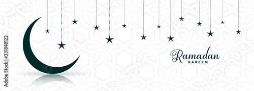 ramadan kareem moon and star festival banner design