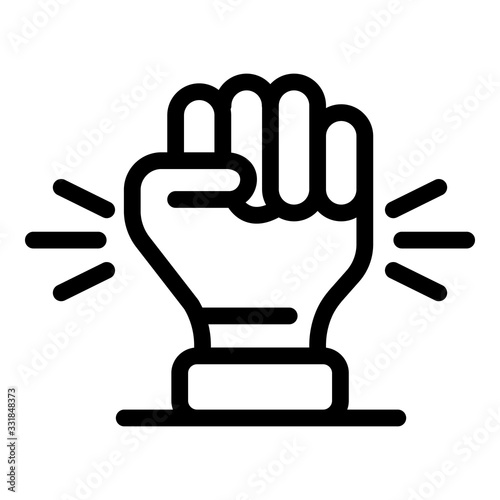 Responsibility fist icon. Outline responsibility fist vector icon for web design isolated on white background