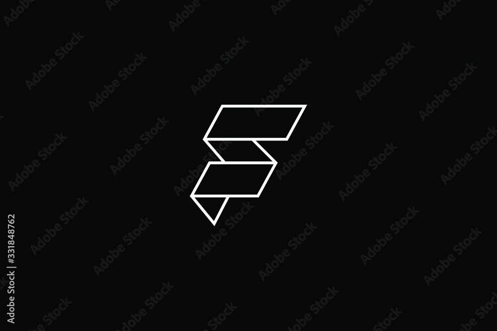Minimal elegant monogram art logo. Outstanding professional trendy awesome artistic F FF FS SF initial based Alphabet icon logo. Premium Business logo White color on black background