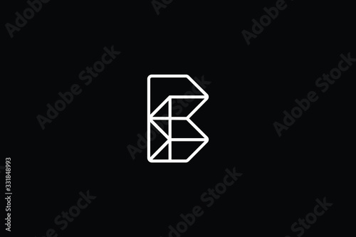 Minimal elegant monogram art logo. Outstanding professional trendy awesome artistic BS SB initial based Alphabet icon logo. Premium Business logo White color on black background © FinalDesignz