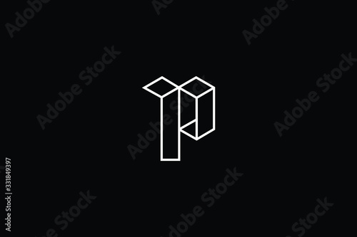Minimal elegant monogram art logo. Outstanding professional trendy awesome artistic P PP initial based Alphabet icon logo. Premium Business logo White color on black background