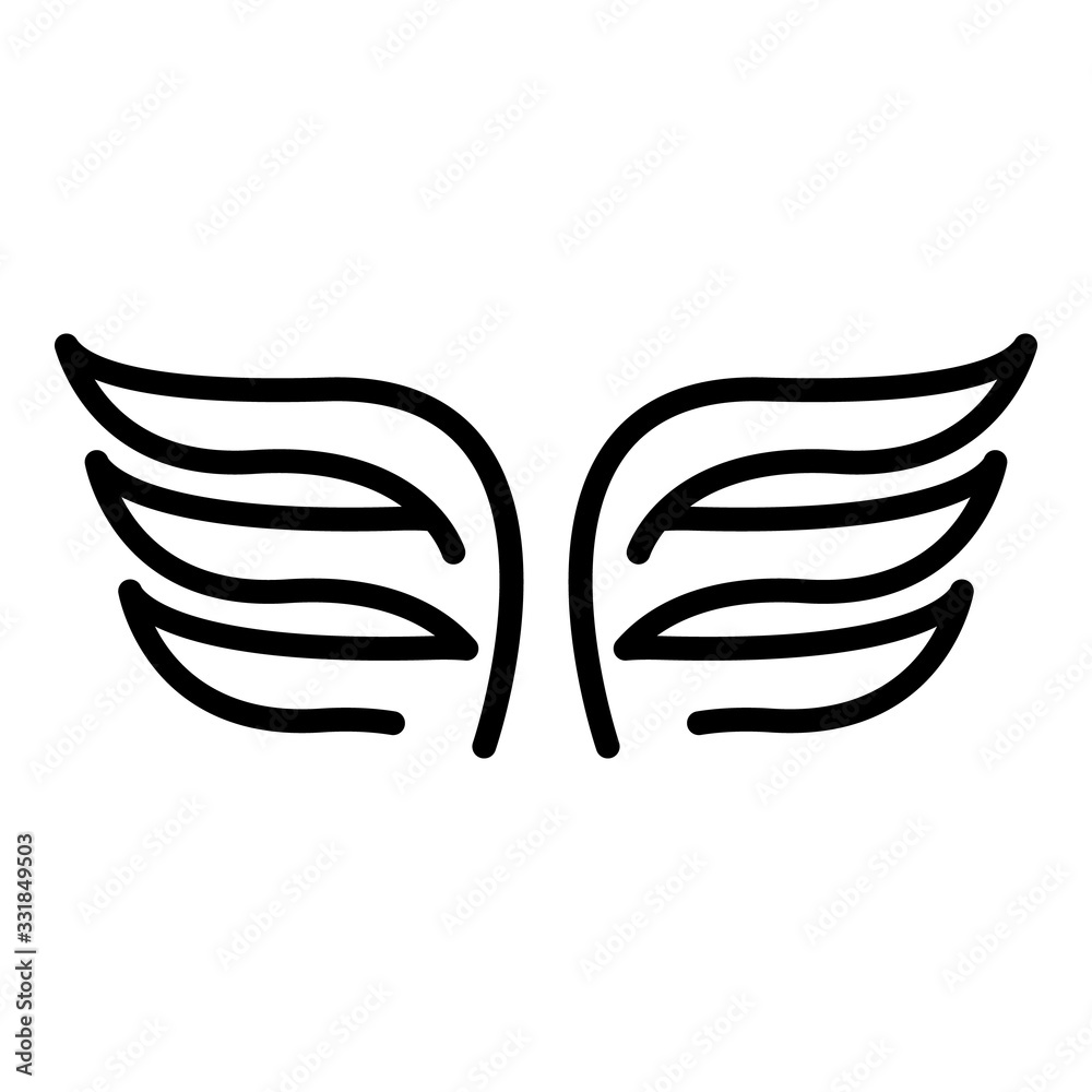 Nature wings icon. Outline nature wings vector icon for web design isolated on white background Nature wings icon. Outline nature wings vector icon for web design isolated on white background