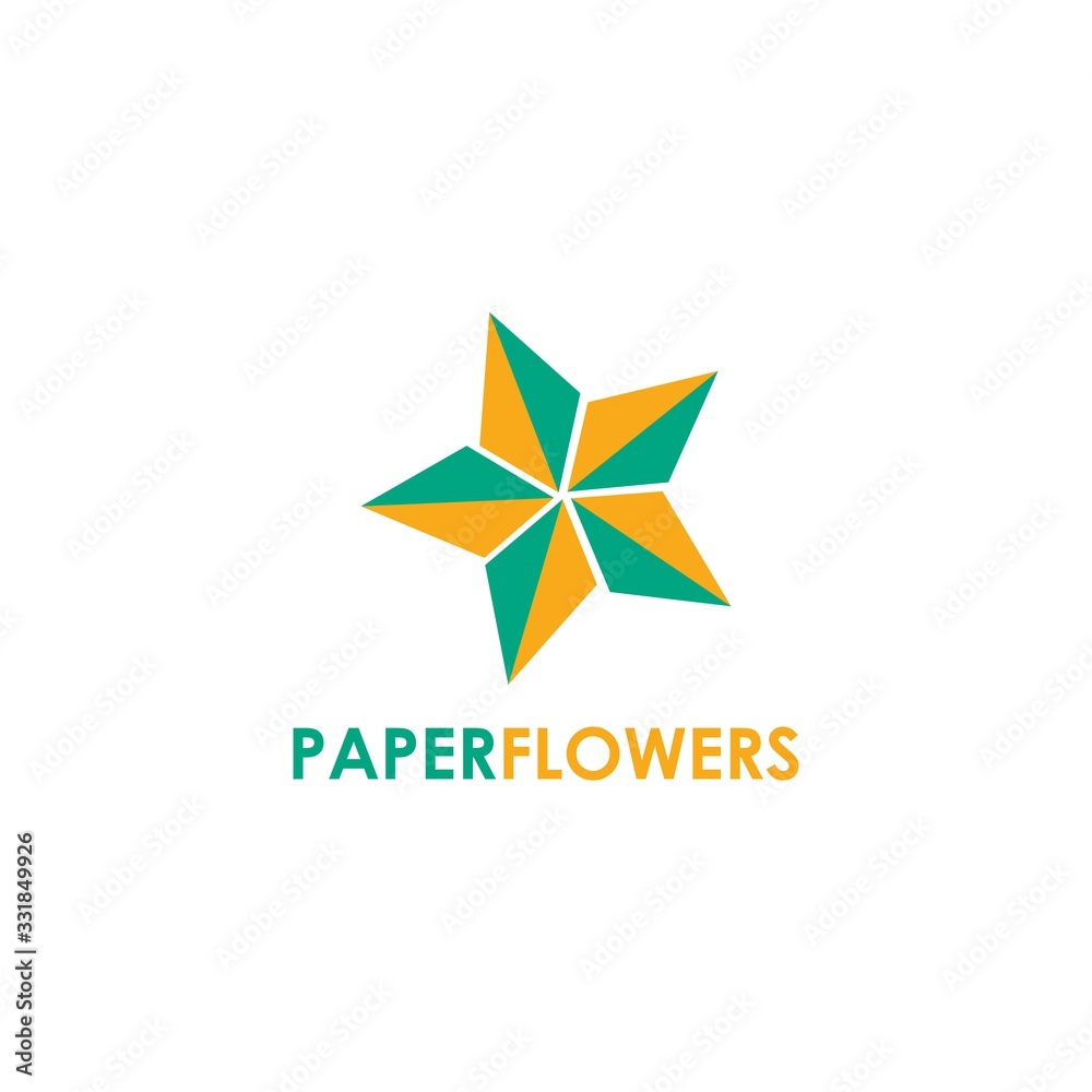 Obraz premium Paper Flowers Logo Vector and Element