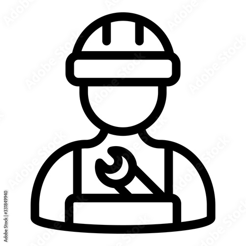 Wrench repairman icon. Outline wrench repairman vector icon for web design isolated on white background