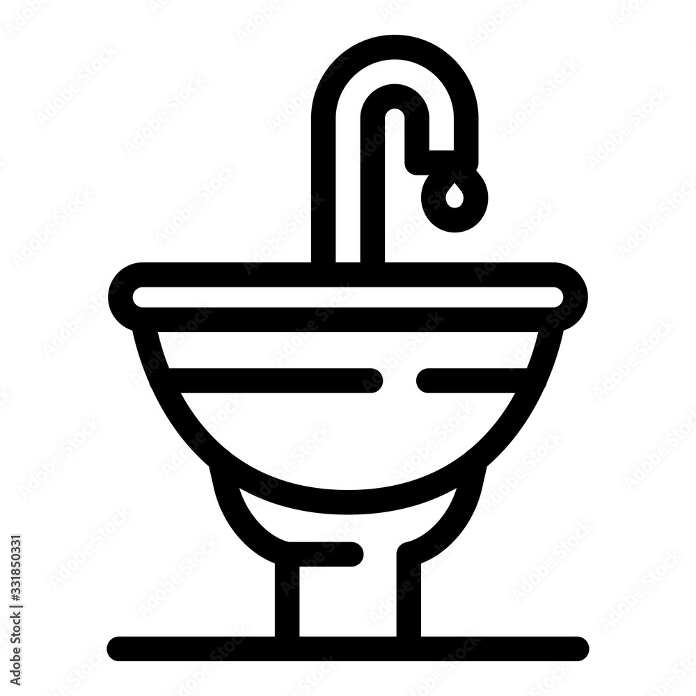 Washbasin icon. Outline washbasin vector icon for web design isolated on white background Washbasin icon. Outline washbasin vector icon for web design isolated on white background