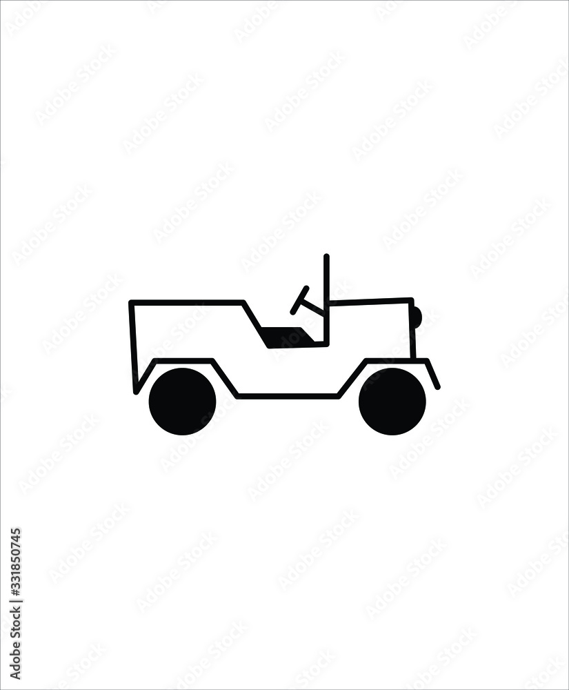 jeep flat line icon,vector best illustration design icon.