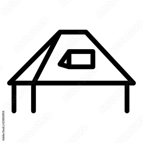 Roof of the house icon. Outline roof of the house vector icon for web design isolated on white background