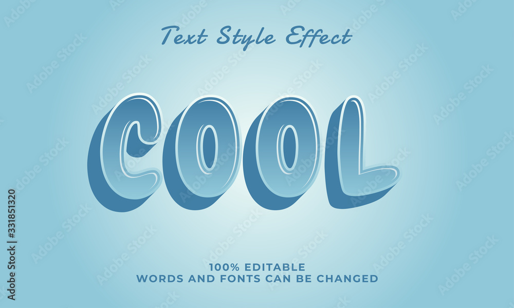 Cool in blue editable text effect