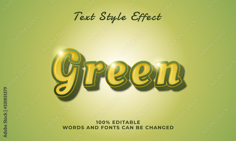 Green - Editable text effect