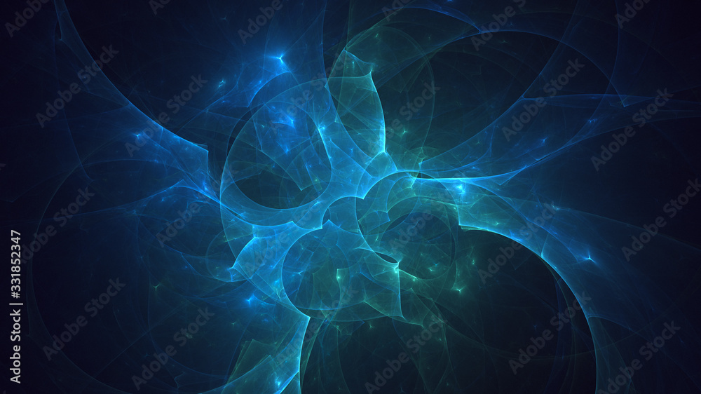 3D rendering abstract blue fractal light background 3D rendering abstract blue fractal light background