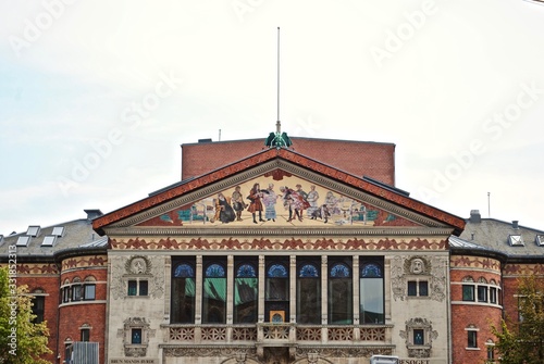 AARHUS, DENMARK: The Aarhus Theatre (Aarhus Teater) in Aarhus, is the largest provincial theatre in Denmark. The style of the building is Art Nouveau, with emphasis on natural materials.