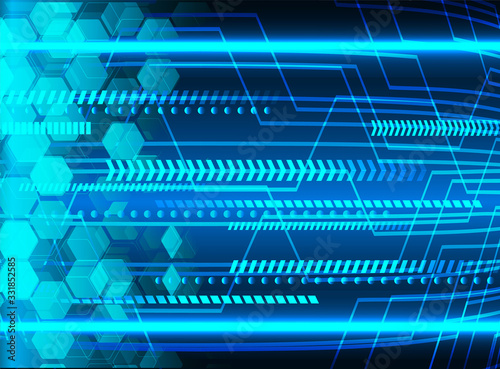Blue cyber circuit future technology concept background
