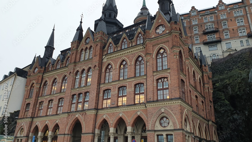 Fototapeta premium Beautiful castle on a background of cloudy sky. Sweden