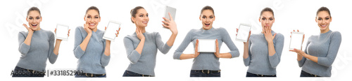 Young woman with tablet com...