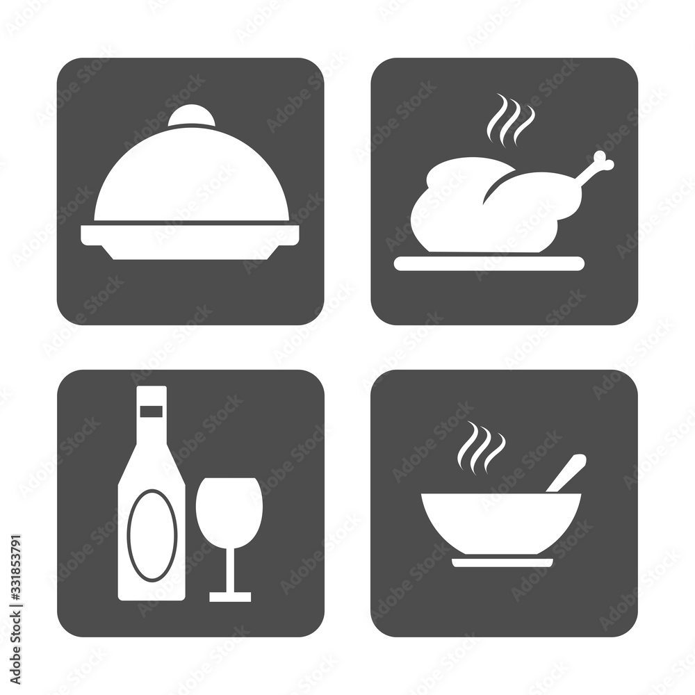 restaurant icon vector design symbol,spoon & fork, plate,food