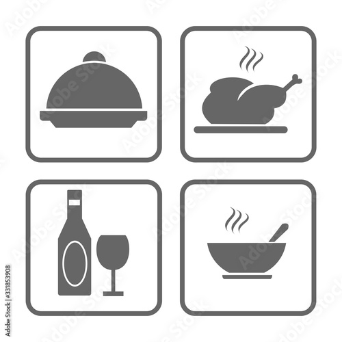 restaurant icon vector design symbol,spoon & fork, plate,food