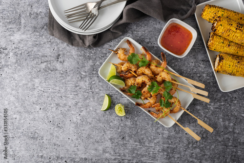 Chilli barbecued prawns photo