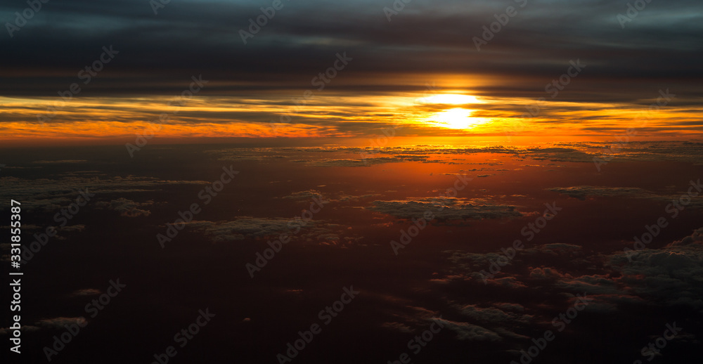 Tropical sunsets from 34000 feet