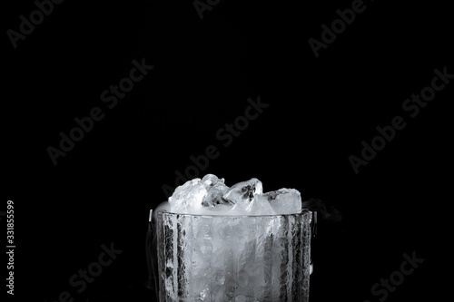crystal bucket with ice