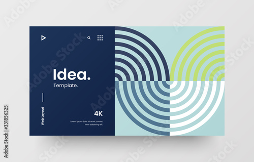 Creative horizontal website screen part for responsive web design project development. Abstract geometric pattern banner layout mock up. Corporate landing page block vector illustration template.