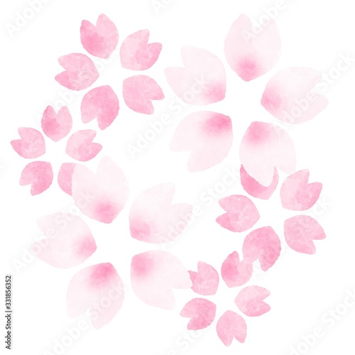 Fototapeta Naklejka Na Ścianę i Meble -  桜の花　飾り　水彩風イラスト