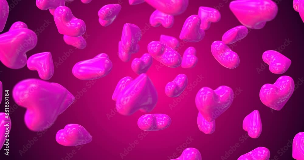 pink heart falling slow motion pink heart falling slow motion