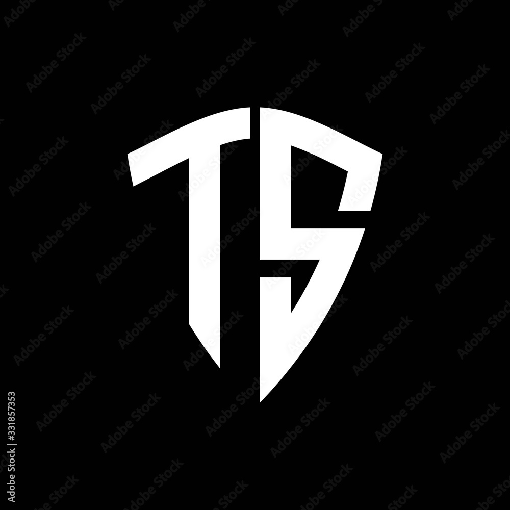 TS logo monogram with shield shape design template Stock Vector | Adobe ...
